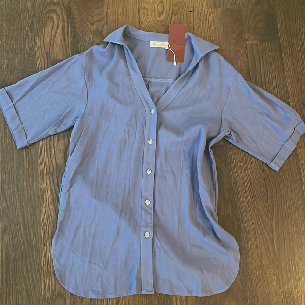 Blue Button Up